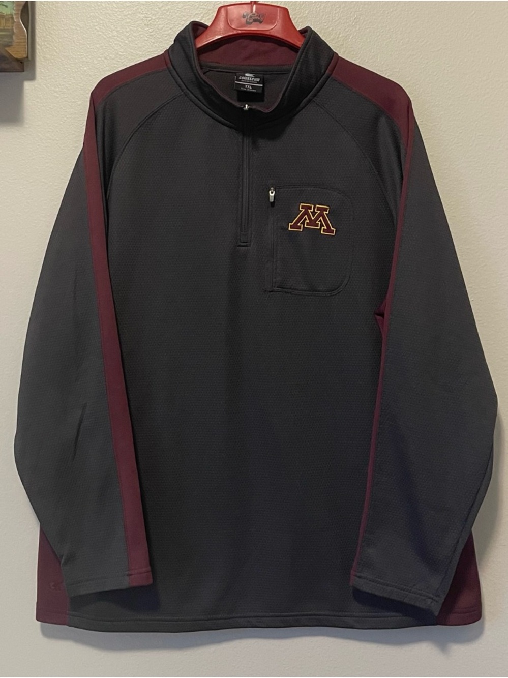 Colosseum 1/4 Zip Pullover - Minnesota Gophers & Chest Pocket - Size XXL